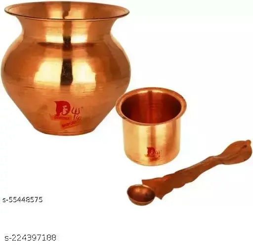Pooja lota 12cm Kalash for puja Copper Panch Patra Copper Tambe ka lota for puja lota for puja Copper lota for puja Copper panchapatra for puja (Big Size, 12 cm, Brown) Copper Kalash | Tambe Ka Lota for Drinking Water | Copper Pot for Diwali, Pooja, Festi