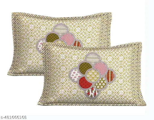 Designer Trendy Pure Cotton Queen Size Bedsheet with 2 Pillow Covers