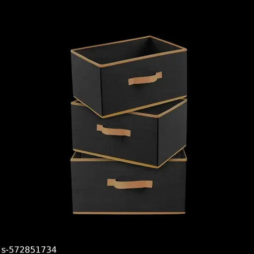 Black Storage Box, Basket, Bin Combo of 3, Toy Organizer, Storage Box