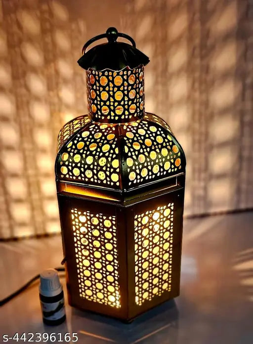 R.R.V. INTERNATIONAL Aroma Diffuser, Burner Made by Galvanized Metal with 10 ml Aroma Oil, Oil Burner With Double Lantern Design