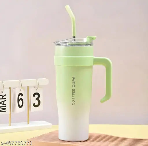 1.2 litre Tumbler with Handle Straw & Lid | Insulated Reusable Stainless Steel Water Bottle | Leak Proof Mug for Office, Gym, Travelling