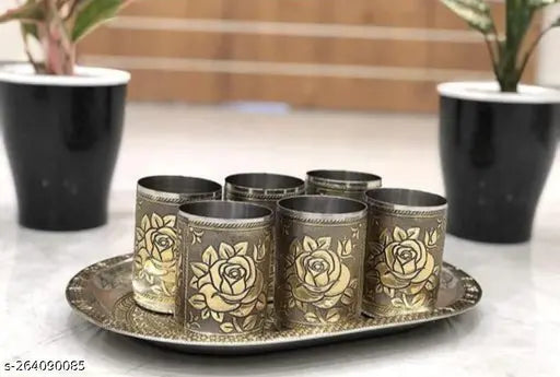 GLASS AND TRY SET