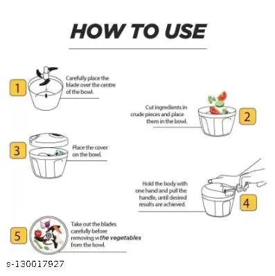 Blueberry 450ml Chopper with 3 SS blades (Pack of 2 Pcs, Black)