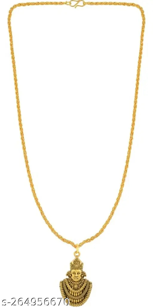 Oxidized Finish Khatu Shyam/Shyam Baba Pendant Chain Locket