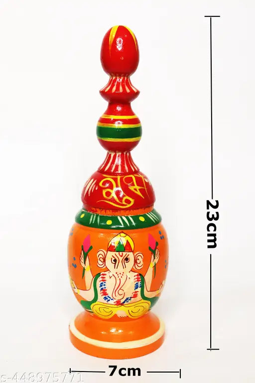 Fancy Hand Painted Shubh Vivah Ganpati Sindhora/Sindoor Dani/Traditional Wedding Accessory(Multicolour-23x7cm)