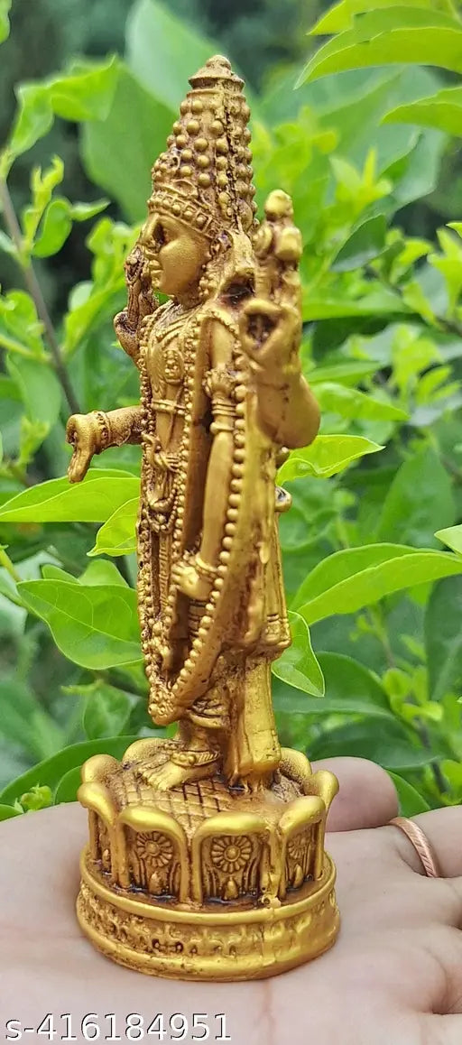 Hickory Gold Plated Lord Tirupati Balaji Idol - God Venkateswara Statue For Home Temple | Pooja Room |  Car Dashboard | Office Decor Spiritual Gift For Wedding, Anniversary, Diwali ( Pack Of 1 )