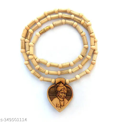 Original Tulsi Mala size 20 Inch/  With Hanuman ji locket/ Balaji Dham, Brown Beads, From Vrindavan
