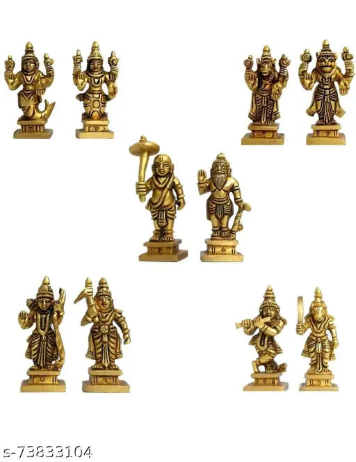 Brass Vishnu Dasavtar   Set 850 gm