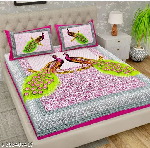 100% cotton double bed bedsheet (90x100)