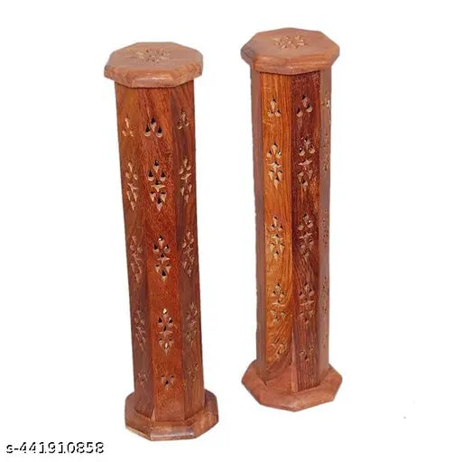 Wooden Incense Stick Holder Set of 2| Dhoopbatti Holder | Incense Burner Lobandan | Temple Decoration | Incense Stick Stand |Fragrance Stand Holder | Mandir Item | Agarbatti Stand