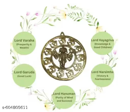 SM ENTERPRISES Golden Panchmukhi Hanuman with Om for Door Entrance, Office, Puja, Vastu