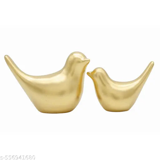 aaBco Ceramic Golden  Blessing Birds Figurine For Home Decor | Officr Decor | Table Top