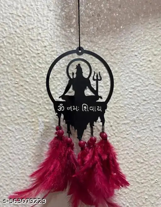 DK Zone® LORD SHIVA RED Car Hanger for Rearview Mirror | Elegant Black Acrylic Design | Spiritual Hanging for Car, Home & Office (Pack of 1)