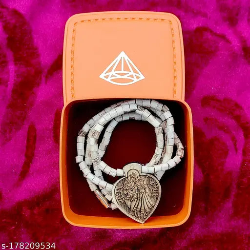 Tulsi Mala Original with Ram Locket for Children, 18 Inch, From Vrindavan, Kanthi Mala