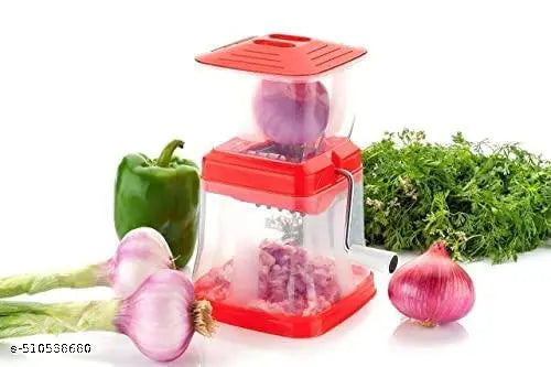 KITCHWIN® Onion Cutter Chopper/Chilli Cutter/Vegetable Cutter/Mirchi Cutter/Nut Cutter/Dry Fruit Cutter with Lid (Plastic)