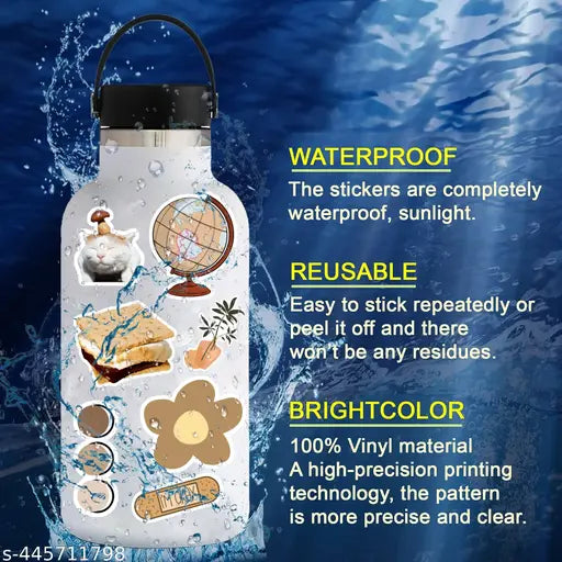 Vintage Natural Stickers, 60Pcs Pretty Floral Decorative Retro Decals Adhesive Watercolor Aesthetic Trendy for Scrapbook Laptop Skins Album DIY Craft Daily Planner