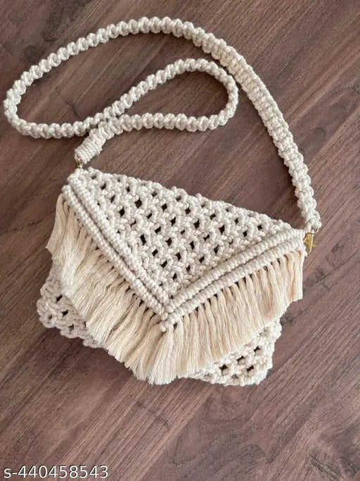 Women Small Hand bag Made by Macrame for Girls