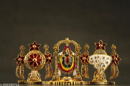 LORD PERUMAL / VENKATAGALAM / BALAJI METAL  MULTICOLOUR IDOL FOR CAR DASH BOARD , PUJA ROOM ,OFFICE ETC