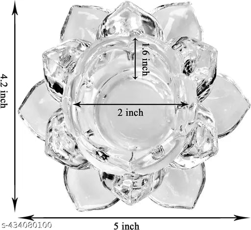 1-Piece Lotus Candle Holders, Tealight Tea Light Candle Holders, Votive Candle Holders Bulk, Clear Glass Candle Holder for Table Centerpiece, Wedding, Party, Home Decor
