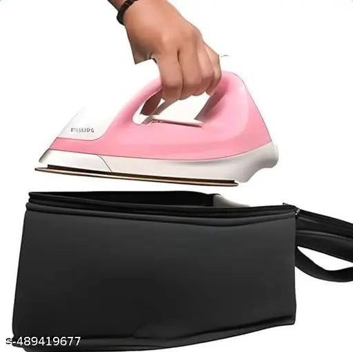home made iron press cover HEAVY QUALITY Iron Organizer & Press Cover - Black Cotton Storage Bag for Travel Iron, Dustproof Case with Handle & Zipper Closure, Easy to Carry and Perfect for Travel