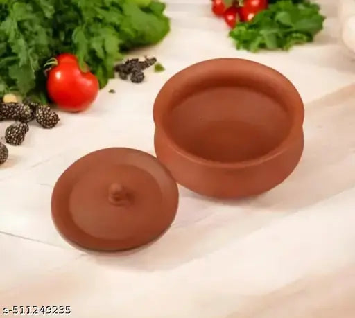 Clay Dahi Handi 1Litter | Natural Earthen Pot for Curd & Cooking pack of 1