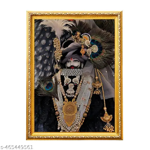 Trending Spiritual Khatu Shyam Baba Photo Frame 6 X 8 In | Khatu Shyam Baba Photo Frame | Religious Wall Decor Frame | God Photo Frames | Spiritual Photo Frames | Devotional Wall Photo Frame | Khatu Shyam Baba Wall Frame | Wooden God Photo Frames