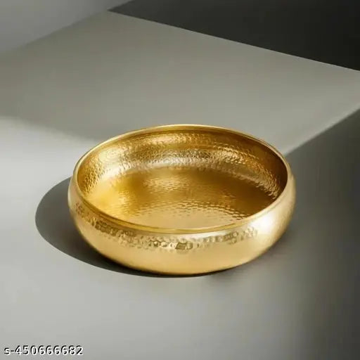 Elegant 9-Inch Hammered Urli Bowl for Floating Flowers and Tea-Light Candles | Ideal for Home, Office, Diwali Decorations, and Festive Table Decor