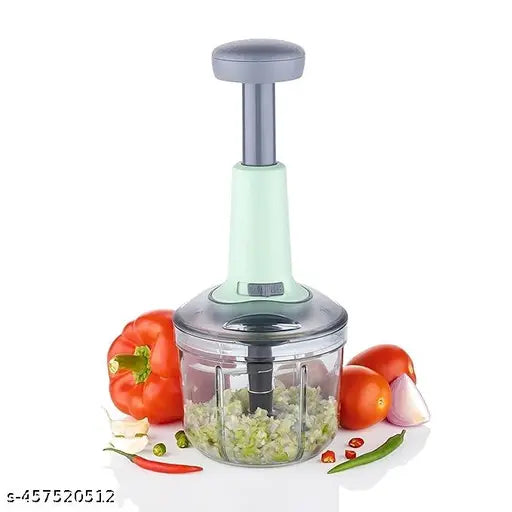 REVOLUTION EXIM 900ml Large Quick & Powerful Hand Held Food Chopper to Chop & Cut Fruits, Vegetables, Herbs, Onions for Salsa, Salad, Pesto, Hummus, Guacamole (Premium) | 3 Stainless Steel Blades