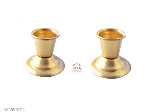 Candle stand - Candle Holder - (Set of 2) 4 x 5 cm Golden Candle Stick Holder for Home Decoration.