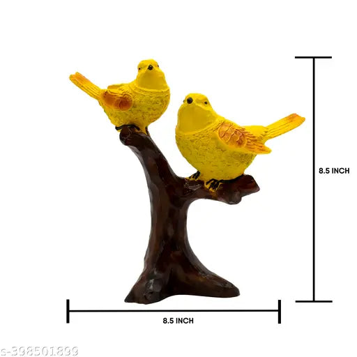 aaBco Love Bird on Tree Showpiece for Home Decor, White Bird Couple Pair Figurine for Indoor Outdoor Garden Balcony Shelf Table top Home Decorative Items,Showpiece and collectibles