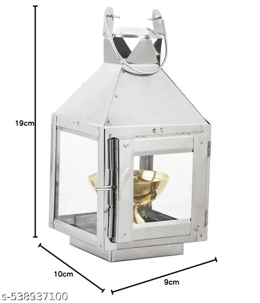 ADNAN ROYAL Akhand Diya with Hanging Lantern Design – Ideal for Home Temple & Spiritual Décor – Rust-Resistant, Long-Lasting Flame – Perfect for Puja, Meditation & Festival Lighting