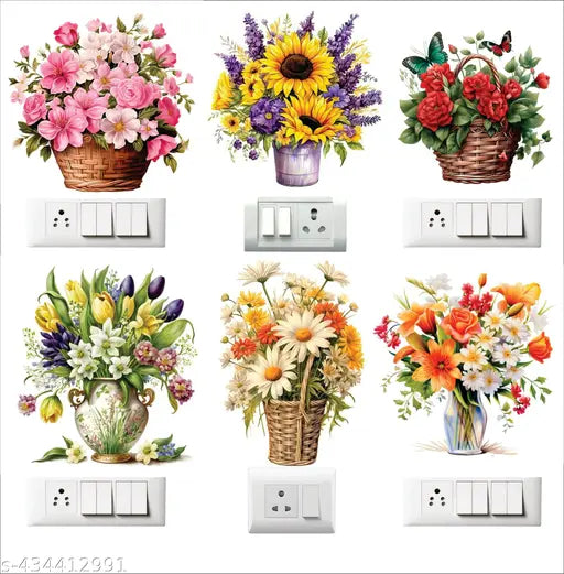 Wall Sticker Flower pack of 6
