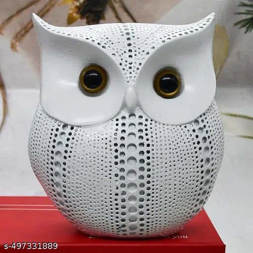 Elegant White Owl Showpiece - Good Luck Vastu Decor for Home & Office