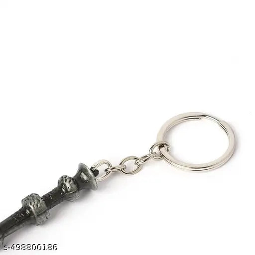 Mistazzo Harry Potter House Crest Revolving Metal Keychain & Dumbledore’s Wand Keyring – Premium Collectible Combo