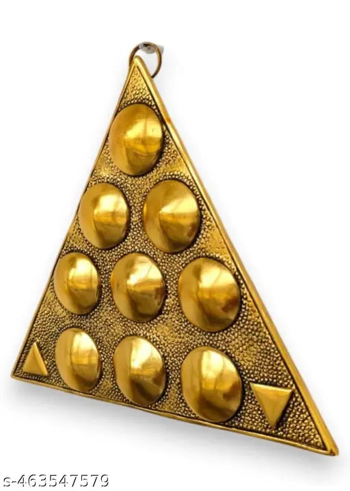 Shri Vastu Navgrah Yantram Maha Yantra with Sampoorna Navgraha Triangle Yantra for Vastu Dosh Nivaran Wall Hanging Triangular Shaped Yantra (8.5 Inches) (1 Pc)