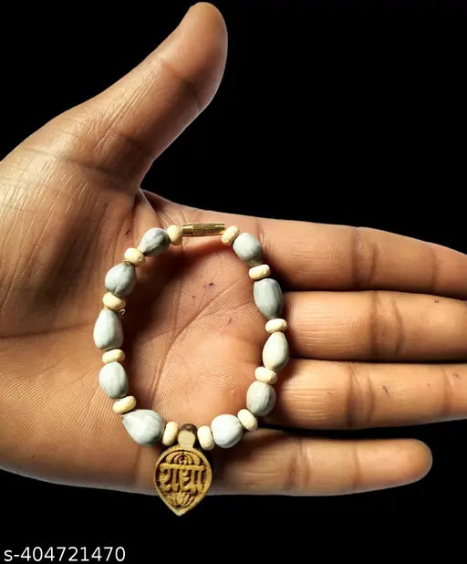 Combo 2Thakur Ji Laddu Gopal Vaijanti Mala Tulsi Beads Mala Vaijanti Mala With Radhe Name Round Tulsi Vaijayanti Mala Locket Pack Of 2