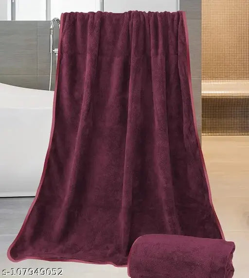 Cotton Bolls Microfiber Bath Towel 1 Pcs  Large Size 70x140CM Maroon