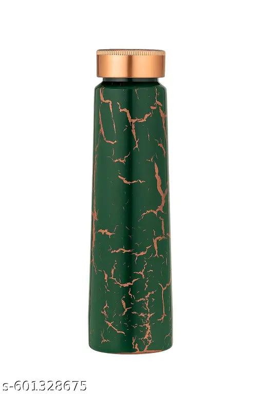 Pure Copper Water Bottle 950ml – Premium Green Marble Crack Design, Ayurvedic Health Benefits, Leak-Proof & Eco-Friendly Flask"