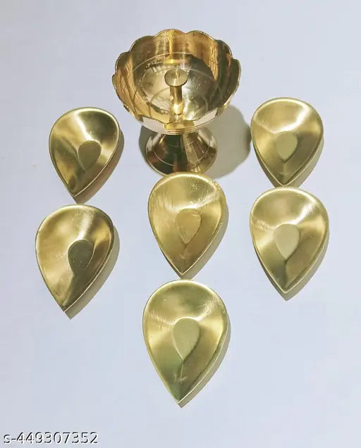 Brass Diya and Pradip set