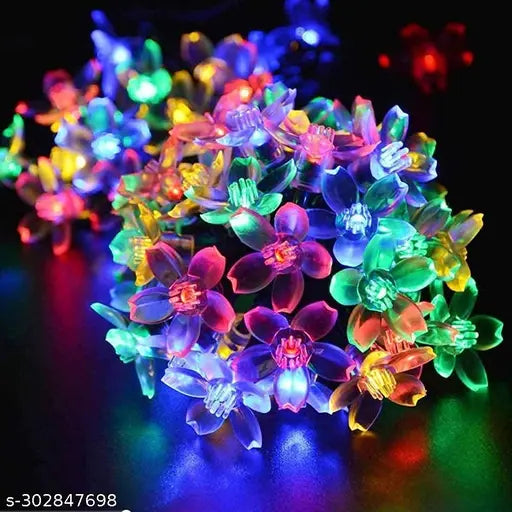 Silicon Flower Fairy String Light | Pack of 1 | Multi-Color LED Decorative Curtain Light, Soft Silicon Flower Design, Indoor/Outdoor Use | Ideal for Diwali, Christmas, Wedding, Party & Home Decoration