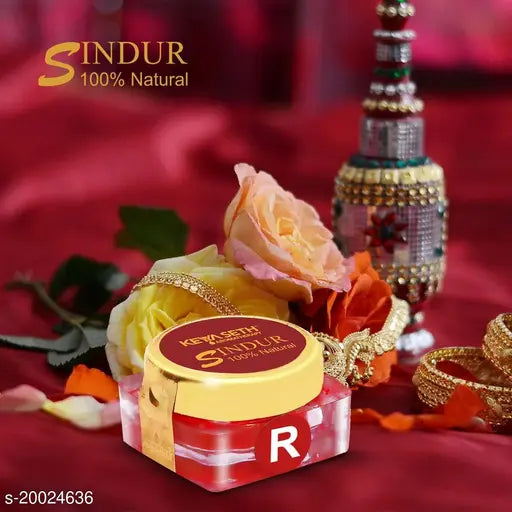 KEYA SETH AROMATHERAPY Aromatic 100% Natura Dust Sindoor & Natural Ayurvedic Dust Red Aalta With Applicator (Combo Pack of 3)