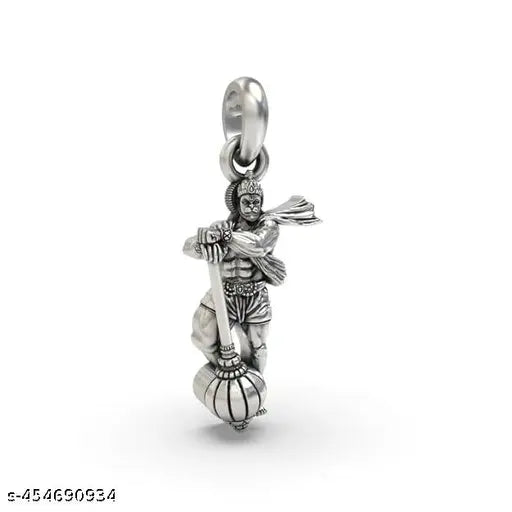 Hanuman Gada Locket | Spiritual Pendant, Religious Necklace, Lord Hanuman Locket with Gada | Stainless Steel Hanuman Necklace with Crisscross Chain for Gift, Unisex