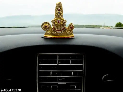 God perumal / Balaji multi stone golden metal idol for car dashboard