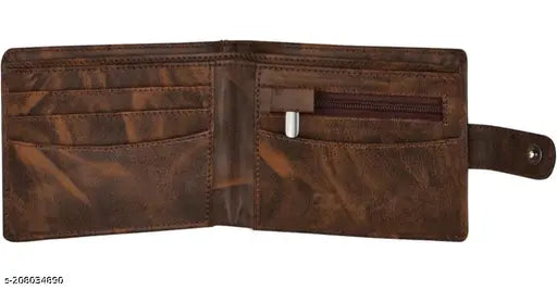 Attractive Men Rust Two Fold Leather Wallets