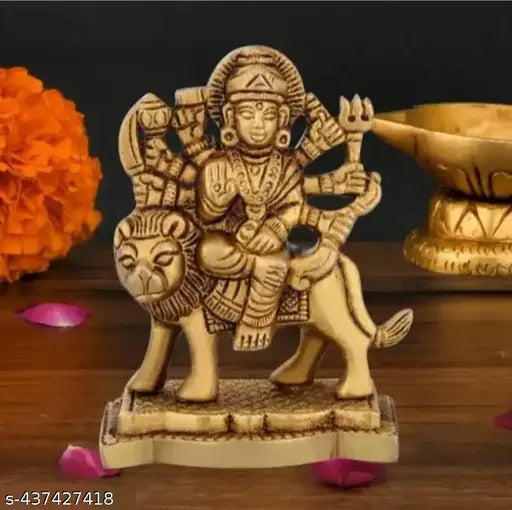 Brass Durga Mata Idol, Durga Murti, Goddess Durga Idol for Home and Office use Murti (Height-3.5 , 270 gm)