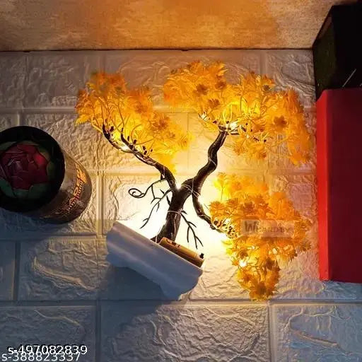 LED YELLOW Blossom Bonsai Tree Lamp - Decorative Light for Home & Office". (YELLOW 24 CM)