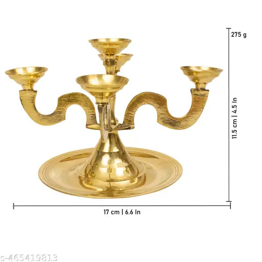 Purthika Brass Karpoor Diya Deepam Burner Karpuram Arati Stand for Puja|Pooja Room Camphor Dani Holder for Your Mandir Home & Office- Anjikali