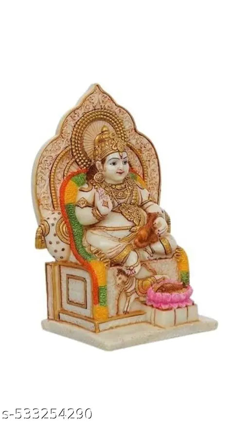 Maharaja Kuber Idol Kubera Statue for Wealth Glory God Kuvera Murti for Home Temple Office Pooja 7 INCH