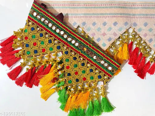Hanumante Enterprise Traditional Fabric/Velvet Door Hanging & Toran Bandrarwal(Handicraft,37 Inches x 7.5 Inches)