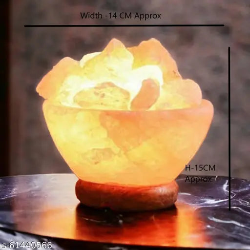 Global Aroma Fire Bowl Orange Himalayan Rock Salt Lamp for Positive Energy, Vastu, Healing, Harmony, Purification, Best Wellness Gifting Option (2-3KG)